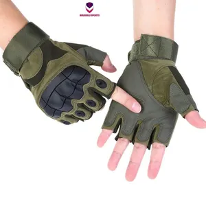 Wholesale Half-finger Tactical Gloves Fighting Gloves High quality Leather training half finger anti-slip Tactical gloves