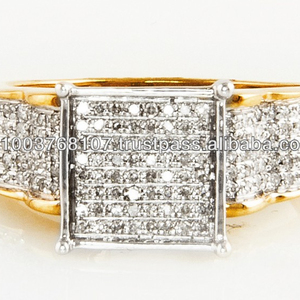 แหวนหมั้นสีทองสีขาวหรูหราพร้อมสายคาดเพชรทรงกลมสวยงามสำหรับเจ้าสาวที่เหมาะกับชายและหญิง - Product Image 2