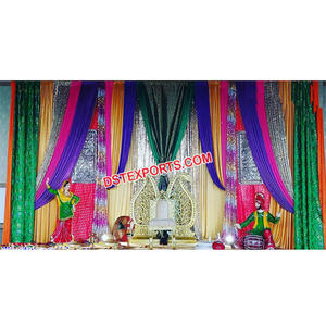 Decoraciones de fondo de boda, telón de fondo de escenario de boda de India real, cortinas de fondo de boda india - Product Image 1