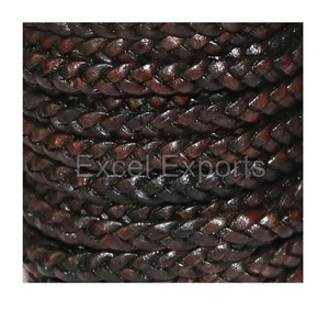Cordons en cuir tressé plat de la meilleure qualité pour la fabrication de bijoux et la décoration 5mm 8mm 10mm 15mm Autres tailles - Product Image 4