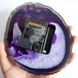 Agate naturelle mélange tranche horloge cristal horloges de bureau et d'étagère décoration maison tranches d'agate bureau décorations Feng Shui grossiste - Product Image 4