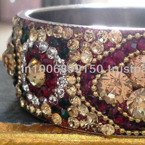 Beautiful Lac <b>Crystal</b> Beaded Bracelets Punk Style Religious Wedding Band with Diamond and Zircon Manufactured in Bulk - Product Image 5