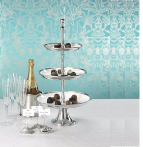 แท่นวางเค้กอะลูมิเนียมแบบพรีเมี่ยม3ชั้นพร้อมจานตกแต่งเค้กด้วยหินอ่อนแท่นวางเค้กสไตล์ร้อนแรงแบบเปิดตัว2024ใหม่ - Product Image 1