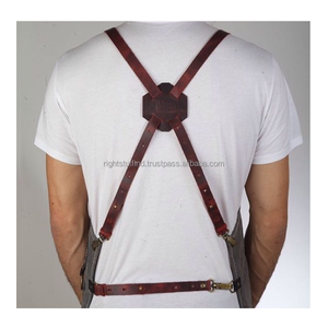 Delantal de algodón para peluquería profesional, delantal con correas de cuero - Product Image 2