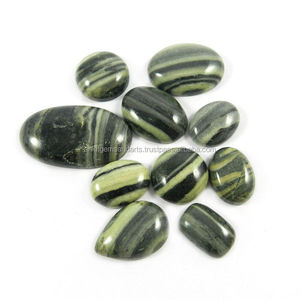 Cabujones de cebra Natural, cabujones de jaspe, verdes, sueltos - Product Image 3