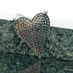 Collar con colgante de corazón de piedras preciosas de zafiro, nuevo diseño personalizado, Plata de Ley 925, venta al por mayor - Product Image 3