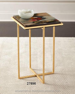Laiton & Marbre Fleur Table Table Basse Intérieur Extérieur Table pour Salon Chambre - Product Image 1