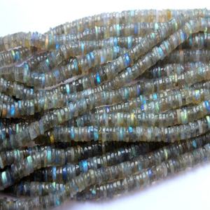 Labradorite à facettes naturelles perles lâches pendentif en pierre bleue forme de pneu 16 pouces env. Brins pour l'utilisation de bijoux - Product Image 1