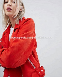 Veste en cuir de motard pour femmes en daim et cuir véritable de mouton et d'agneau, vente en gros personnalisée en vrac 2026 - Product Image 3