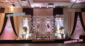 Mandap งานแต่งงานของชาวอินเดีย,ฉากหลังมะราบสำหรับเวทีวอลิมาพิธี Mehndi แบบอินเดีย - Product Image 3