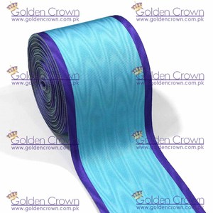 Ruban Grosgrain Double Face Moiré Maçonnique Bleu et Bleu Ciel Haute Ténacité Accessoires de Vêtement - Product Image 2