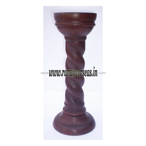 Bougeoir en bois fait à la main Design torsadé Style Vintage décor à la maison noël Deepawali fantaisie forme mariages cadeaux boîte-cadeau - Product Image 4