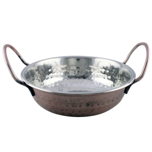 Classic Styled Hammered Balti <b>Dish</b> Stainless Steel with Antic Copper Color Finish Cold and Hot Chafing <b>Dish</b> - Product Image 1