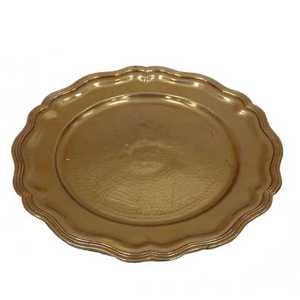 Plateau de service argenté rond en relief, Design original, assiette de chargeur - Product Image 2