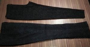 Beautiful Black Dot Flocking Denim Pants Ladies Flocking Black Pant - Product Image 3