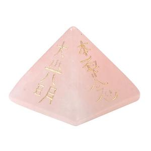 Pyramide gravée du fabricant de vente directe de quartz rose à 4 faces en cristal de quartz rose pierre précieuse Reiki pierre semi-précieuse artisanat - Product Image 1