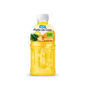 Özel etiket içecek-ananas suyu nata De Coco (gotta çiğnemek)-320ml şişe