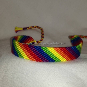 Bracelets manchettes tressés, accessoires de poignet fier, drapeau gay - Product Image 1
