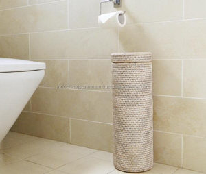 Soporte de papel artesanal hecho de ratán natural - Product Image 1