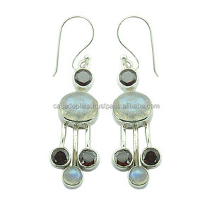 Round Shape <b>Black</b> Onyx, Pearl Gemstone 925 Sterling Silver <b>Earring</b> Sideways Chunky <b>Cross</b> <b>Earring</b> Fashionable <b>Earring</b> for Women. - Product Image 1