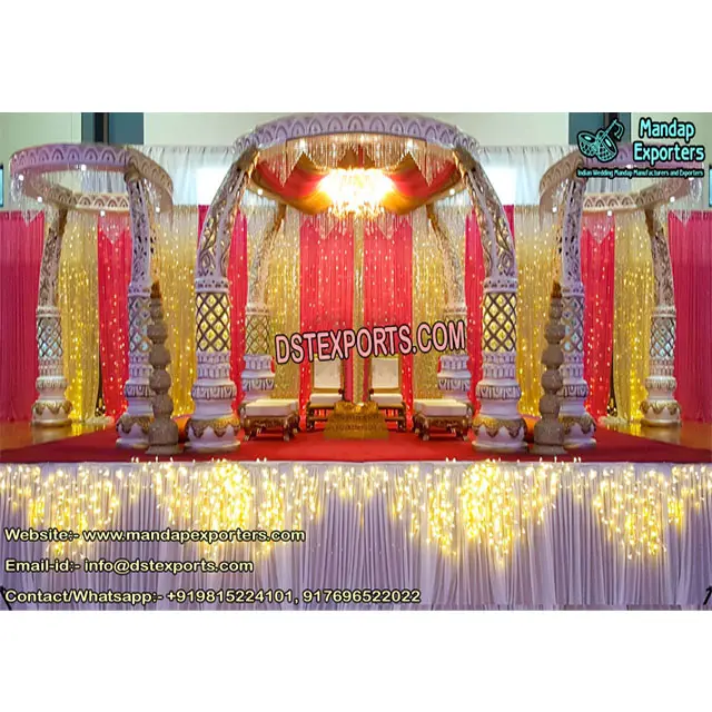 Grand Wedding Elephant denti mandrap Indian Wedding mandrap Set produttore nuovo design Wedding mandrap in vendita