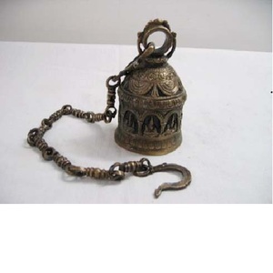 CAMPANA ANTIGUA DE LATÓN con CUERDA DE METAL para NAVIDAD - Product Image 1