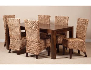 Ensemble de chaises et de tables de salle à manger en rotin en fibre de banane pour l'intérieur - Product Image 2