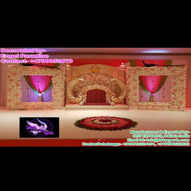 Erfreut Blumen Hintergrund Panels Hochzeits dekore, moderne Hochzeit Fiber Panel Bühne, neueste Design Hochzeit Hintergrund Panels