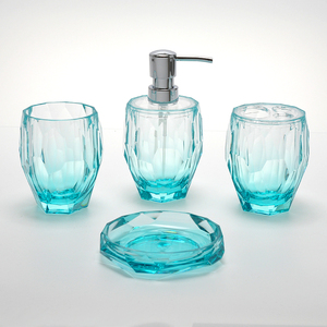 ชุดอุปกรณ์ห้องน้ำพลาสติก4ชิ้นรูปทรงการออกแบบเพชร - Product Image 1