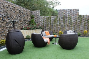 Diseño delicado PE Rattan Patio al aire libre Jardín Comedor Conjunto Muebles de mimbre - Product Image 4