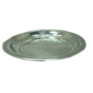Prix de gros Assiette de service couleur argent Assiette de présentation en métal de qualité supérieure au design attrayant pour restaurant et table à manger à domicile - Product Image 3