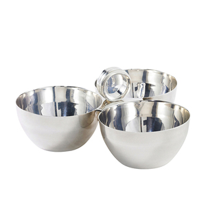 สแตนเลสโลหะเงินสามขนมโบว์ - Product Image 1