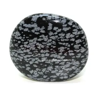 Snowflake Obsidian Thumb stone-Worry Stone-Oval-Palm Stones