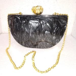Bolso de mano indio de moda para mujer, bolso de noche de resina acrílica con patrón de caramelo para bodas - Product Image 6