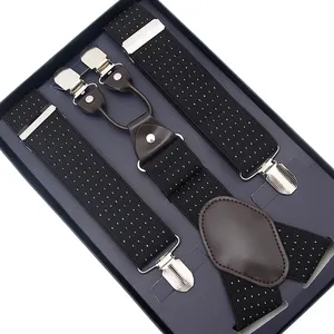 Mens Nero <span class=keywords><strong>Bretelle</strong></span> Largo Elastico Regolabile In Pelle <span class=keywords><strong>Bretelle</strong></span> Y Forma Con Una Forte Clip di - Product Image 1