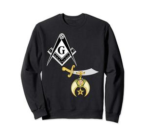 Sudadera Masonic Shrine Noble Negra con Abertura Lateral, Sudadera Masonic Shrine Noble Negra con Bolsillo y Abertura Lateral - Product Image 1