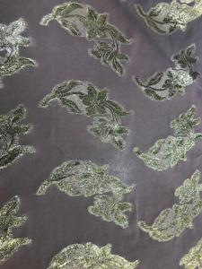 New Gold Lurex Brocade Jacquard Weave <b>Silk</b> Chiffon Spring Breathable Head <b>Scarf</b> - Product Image 3