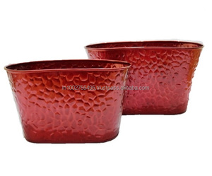 Ensemble de 2 pots et jardinières de style américain en acier galvanisé pour l'intérieur/l'extérieur, pour embellir votre maison - Product Image 3