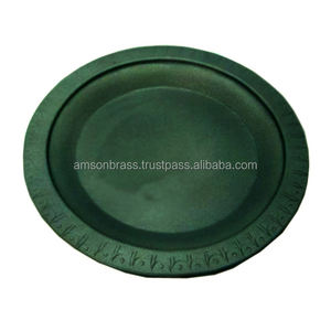 Assiettes de présentation en métal, fer, nickel, décor de table à manger, assiettes de présentation martelées assiettes de table - Product Image 5