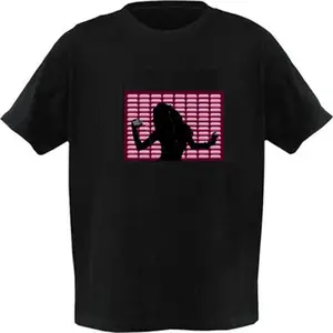 사운드 활성화 LED Tshirt 엘 이퀄라이저 음악 티셔츠 남자 록 디스코 파티