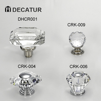 Poignées et boutons de porte en verre de style antique moderne Decatur DHG008 avec finitions claires et variées pour villa