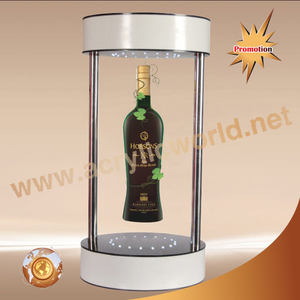 Bouteille de vin flottante en acrylique avec aimant led, 10 pièces, présentoir rotatif, support de promotion - Product Image 1