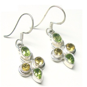 925 <b>Sterling</b> <b>Silver</b> Drop <b>Earrings</b> for Women High Polish Finish Top Quality Latest Design Natural Gemstone Indian Jewellery - Product Image 1