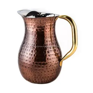 Jarra de agua antigua de Cobre Indio, recipiente de té decorativo martillado, nuevo estilo