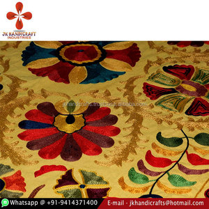 Indio proveedor de oro indio bordado Suzani colgando de la pared de cama tapiz - Product Image 4