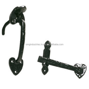 Loquet à poignée robuste pour porte, forgé à la main, noir antique, prix usine, vente en gros, en fonte, style vintage, loquet à poignée Suffolk - Product Image 2