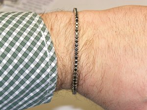 Bracelet Tennis Naturel Diamant Noir pour Homme Bracelet en Diamant Tennnis Bracelet en Diamant Noir 5.00 Carat - Product Image 3