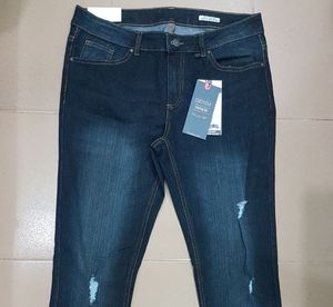 High Rise Carrot Fit Ladies Boyfriend Jeans Hecho en Bangladesh Material de algodón Lavado Technic para adultos - Product Image 1