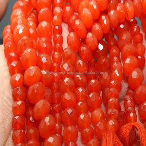 Cuentas facetadas de cornalina Natural, forma redonda, 9 pulgadas, precio al por mayor - Product Image 1