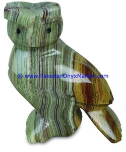 Estatua de búho de ónix verde Diseño único de piedra natural animal para decoración del hogar - Product Image 5